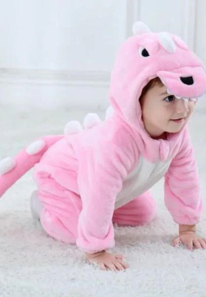 Combinaison Pyjama <br> Dinosaure Rose Bébé