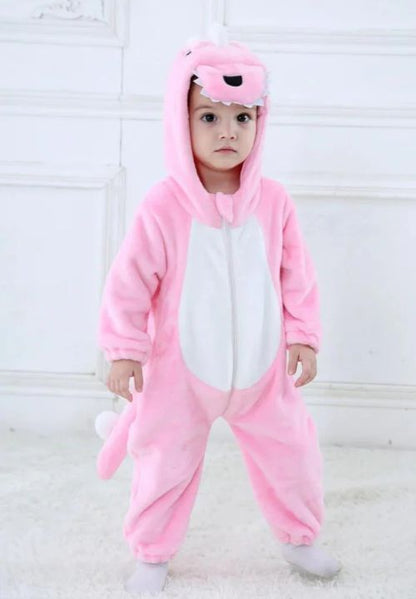 Combinaison Pyjama <br> Dinosaure Rose Bébé