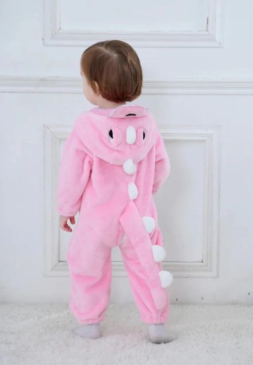 Combinaison Pyjama <br> Dinosaure Rose Bébé