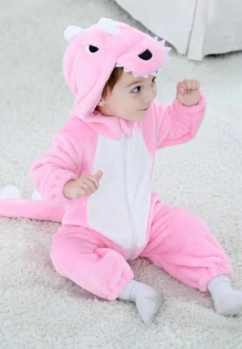 Combinaison Pyjama <br> Dinosaure Rose Bébé