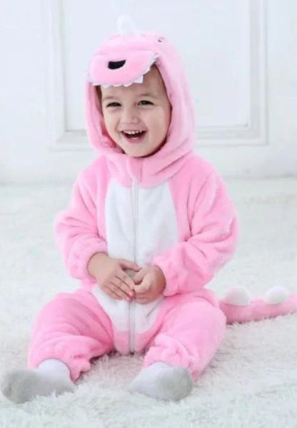 Combinaison Pyjama <br> Dinosaure Rose Bébé