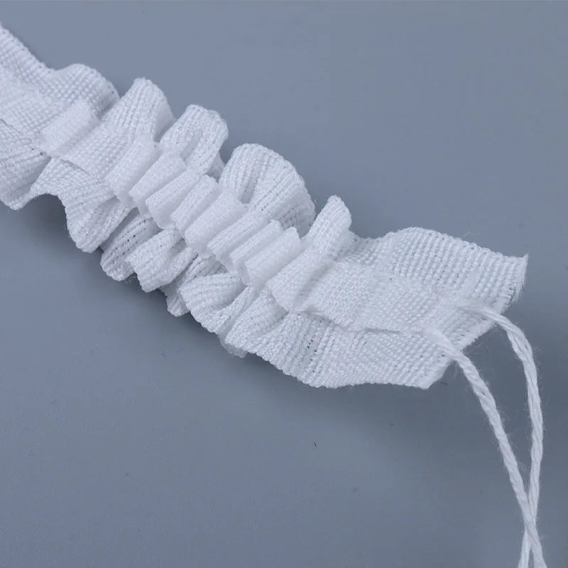 Ruflette Rideau Plissée et Blanche en Coton