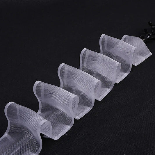 Ruflette Rideau Plissée et Transparente en Nylon