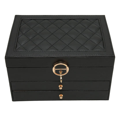 Grande Boîte à Bijoux en Cuir – Organisateur Multicouche Élégant, Rangement Sécurisé pour Bijoux