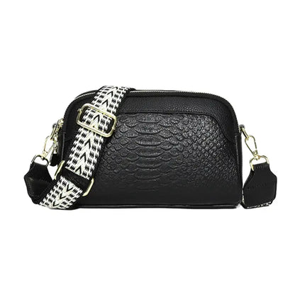 Sac à Bandoulière Femme en Cuir Noir
