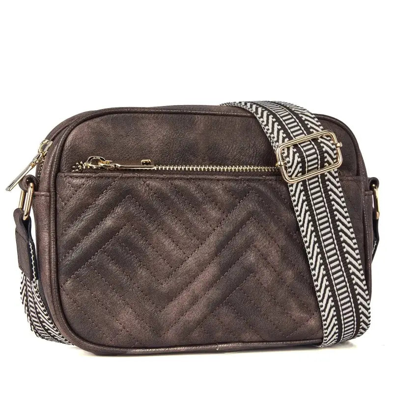 Sac à Bandoulière pour Femme Chic Marron foncé