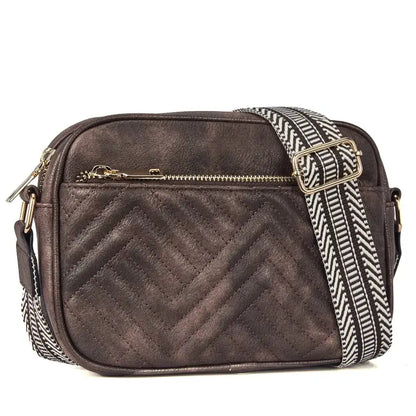 Sac à Bandoulière pour Femme Chic Marron foncé
