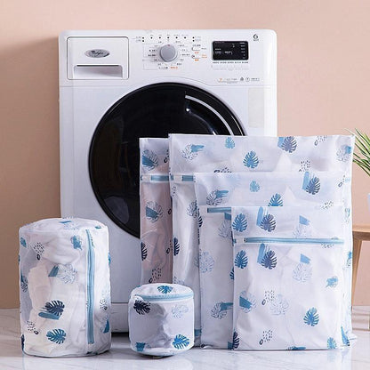 Sac à Linge </br>Sale en Tissu Fougères Bleues