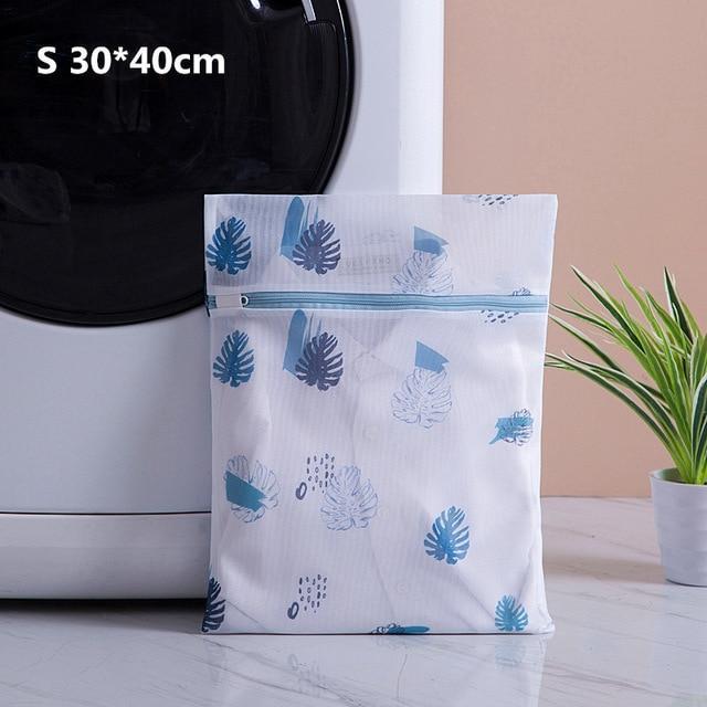 Sac à Linge </br>Sale en Tissu Fougères Bleues