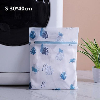 Sac à Linge </br>Sale en Tissu Fougères Bleues