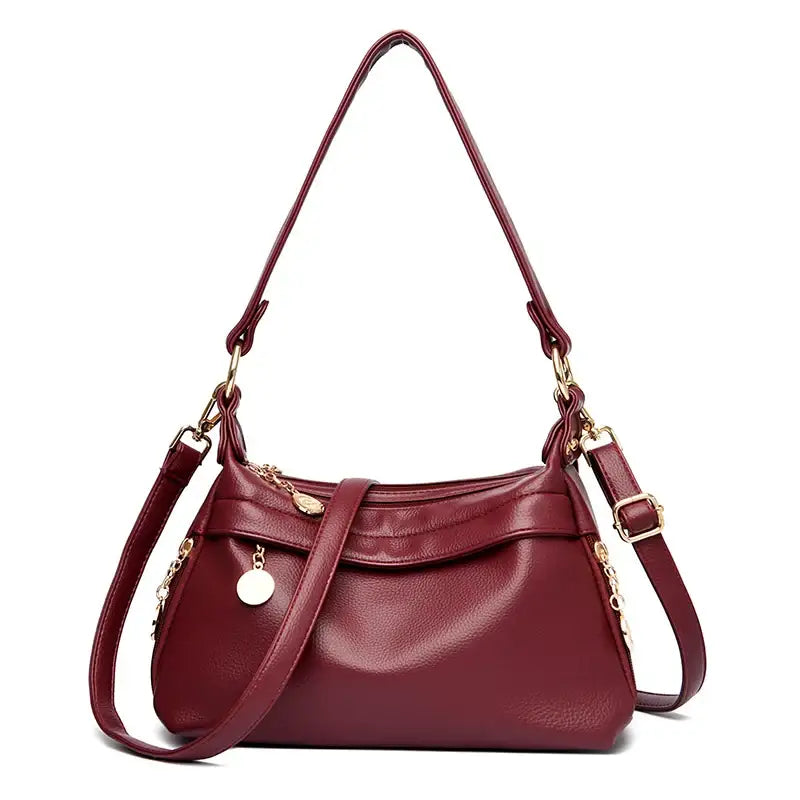 Sac à Main en Bandoulière Cuir Rouge