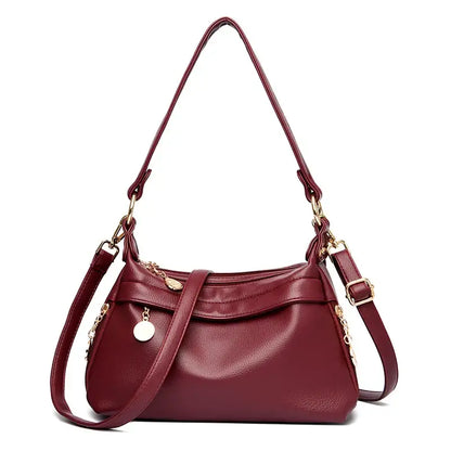Sac à Main en Bandoulière Cuir Rouge