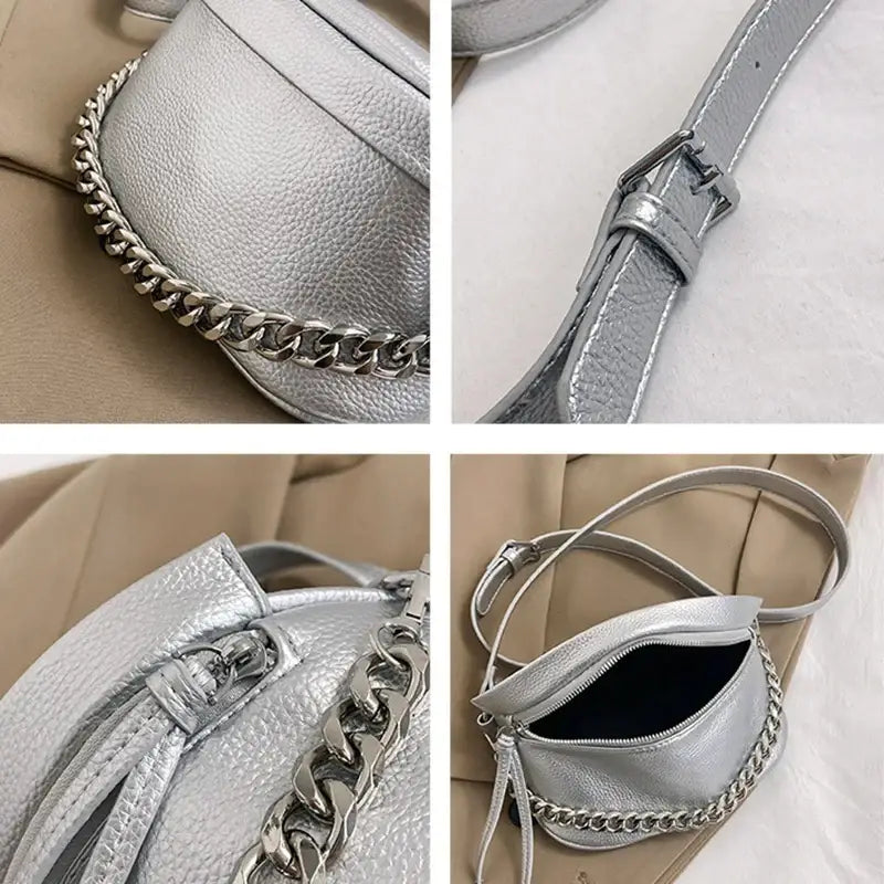 Sac Banane Argenté Femme