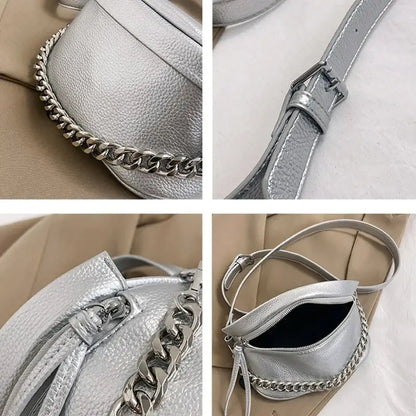 Sac Banane Argenté Femme