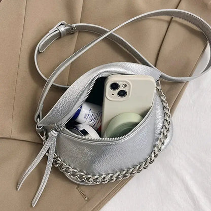 Sac Banane Argenté Femme