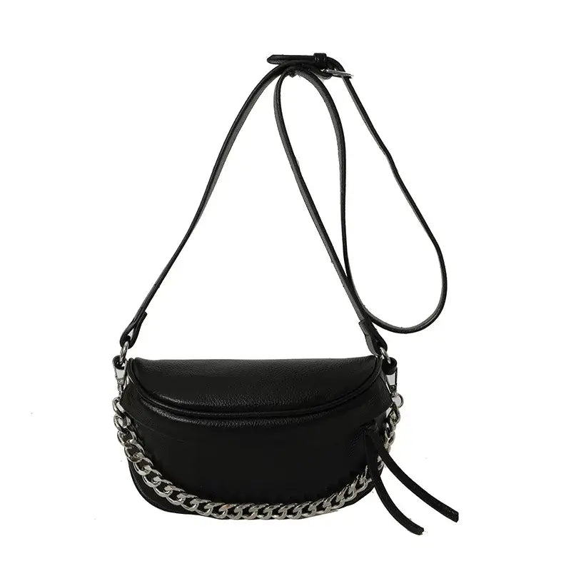Sac Banane Argenté Femme Noir