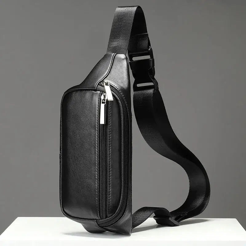 Sac Banane Bandoulière Homme Cuir Noir