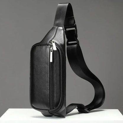 Sac Banane Bandoulière Homme Cuir Noir