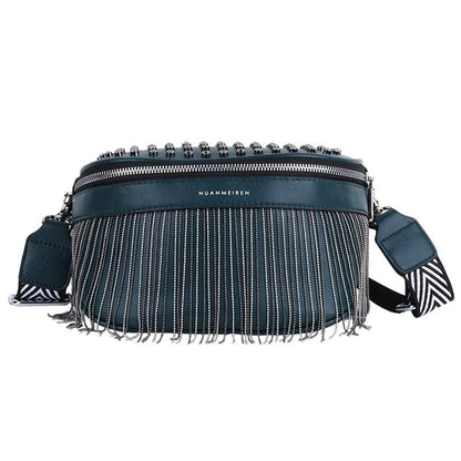 Sac Banane Chic en Cuir - Bleu pétrol