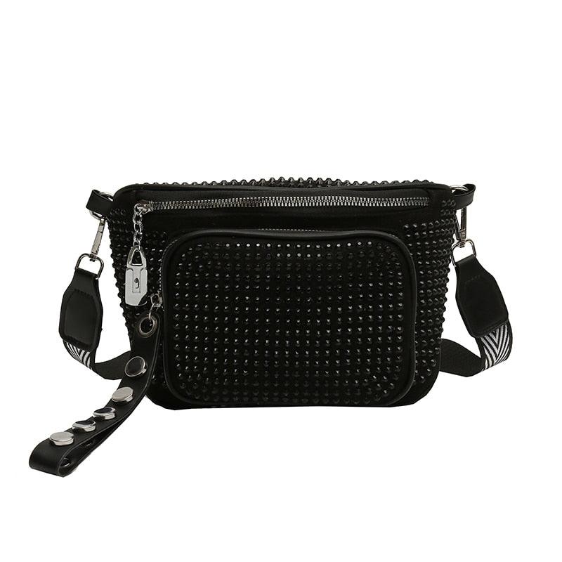 Sac Banane Clouté Femme Noir