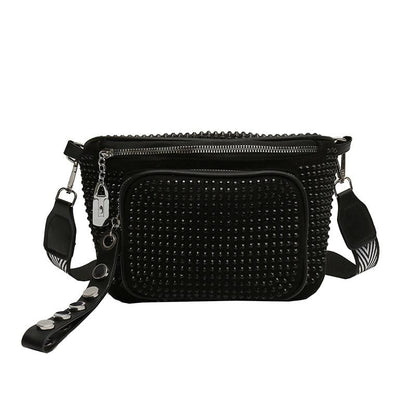 Sac Banane Clouté Femme Noir