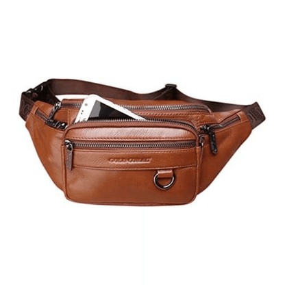 Sac Banane en Cuir Homme - Marron
