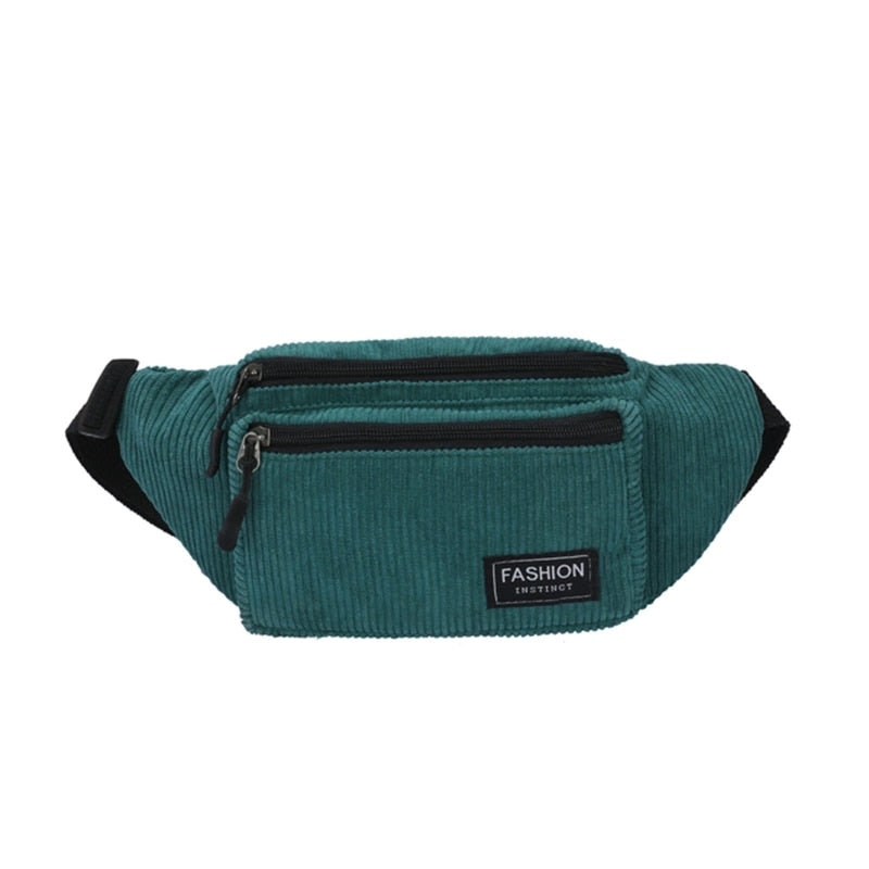Sac Banane en Velours - Vert foncé