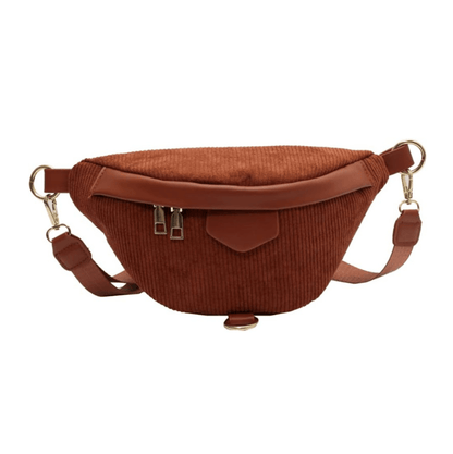 Sac Banane Femme Velours - Marron clair