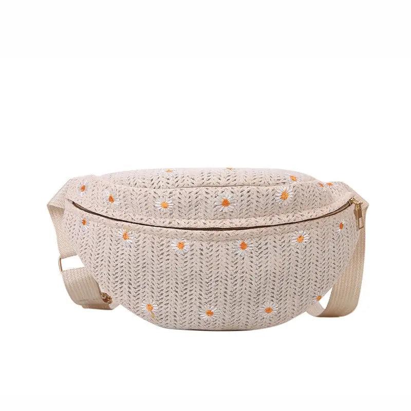 Sac Banane Fleur Beige