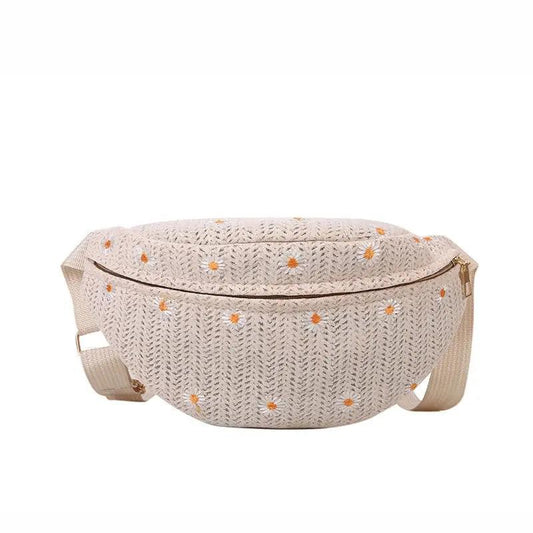 Sac Banane Fleur Beige