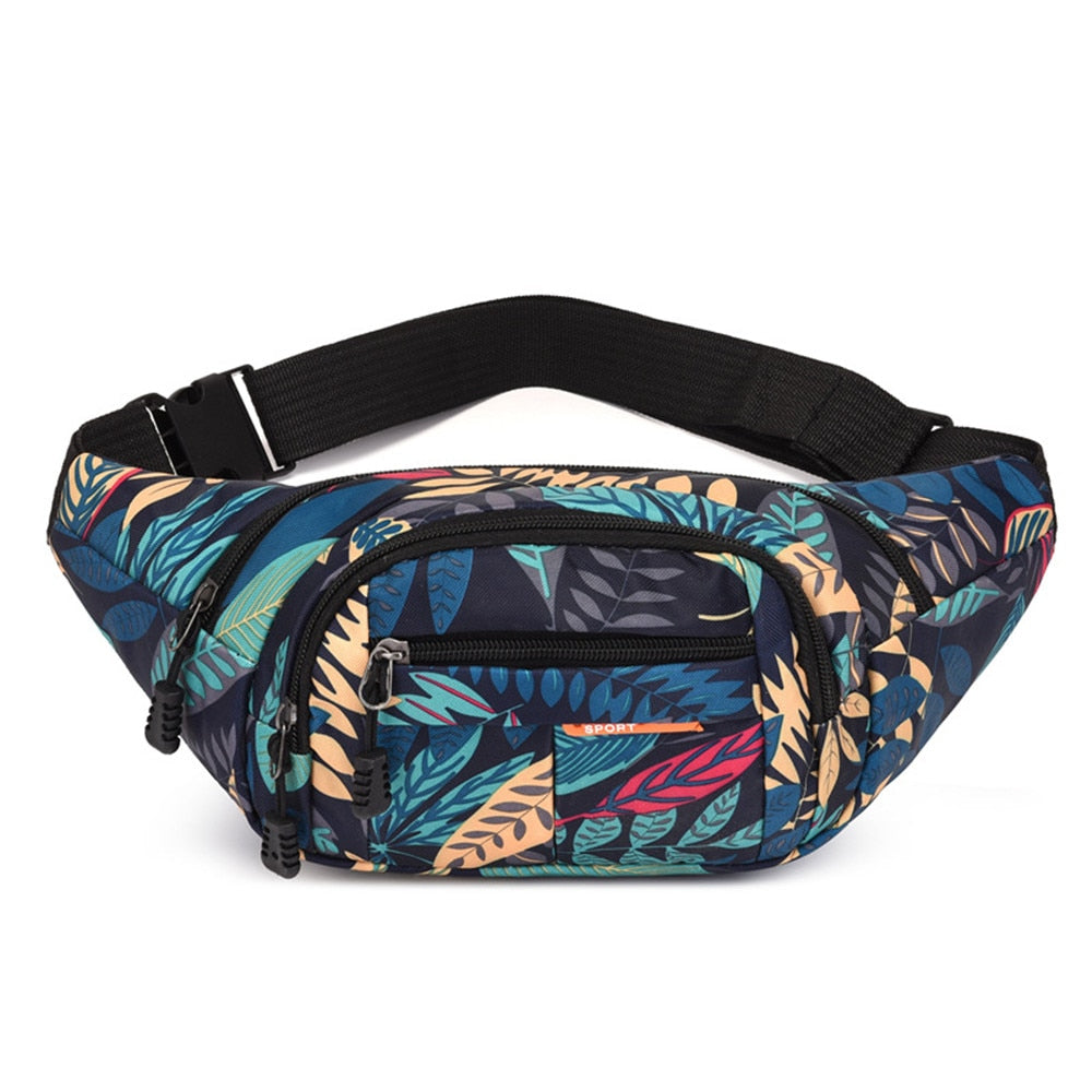 Sac Banane Fleuri - Bleu