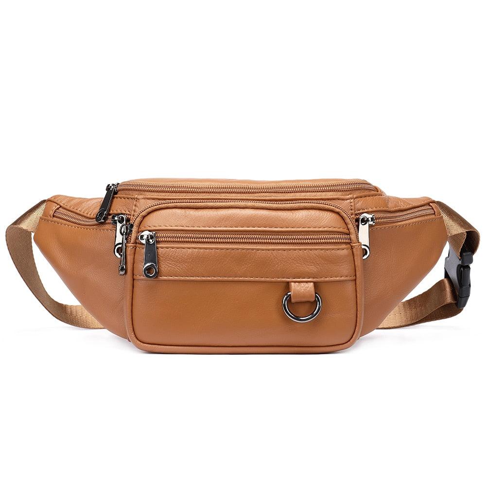 Sac Banane Homme Cuir - Camel