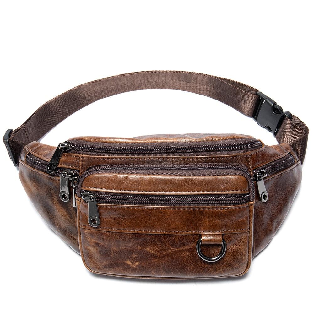 Sac Banane Homme Cuir - Marron
