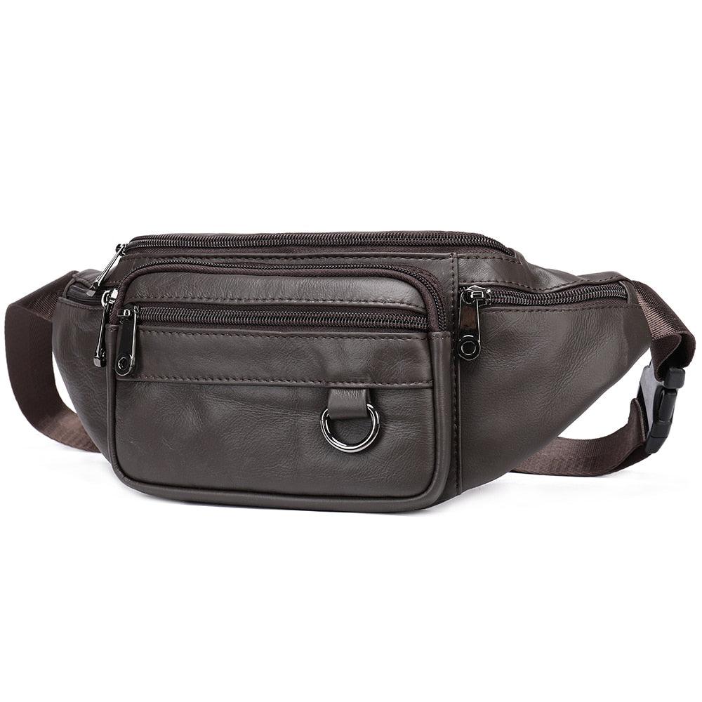 Sac Banane Homme Cuir - Marron foncé