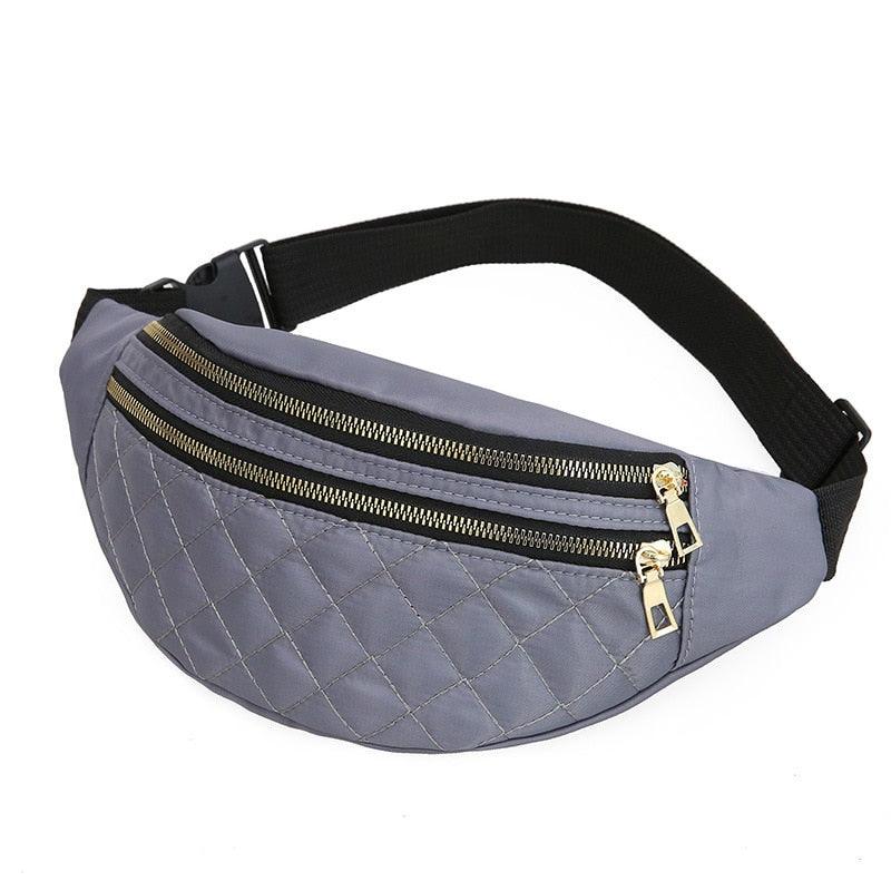 Sac Banane Matelassé Femme - Gris