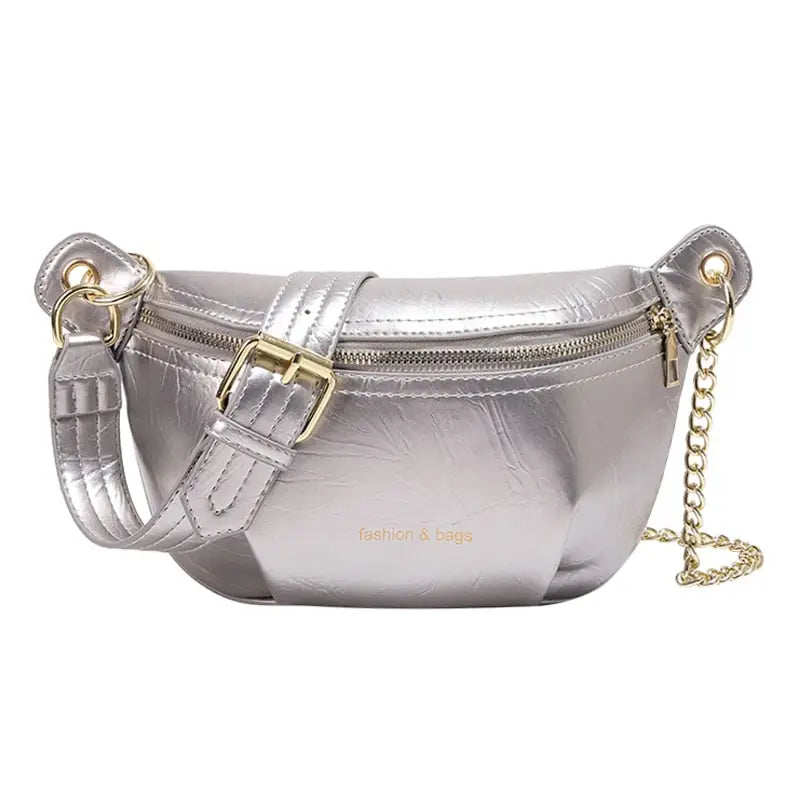 Sac Banane Métallisé Gris