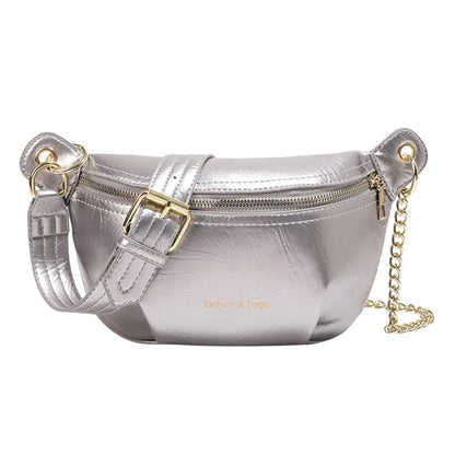 Sac Banane Métallisé Gris