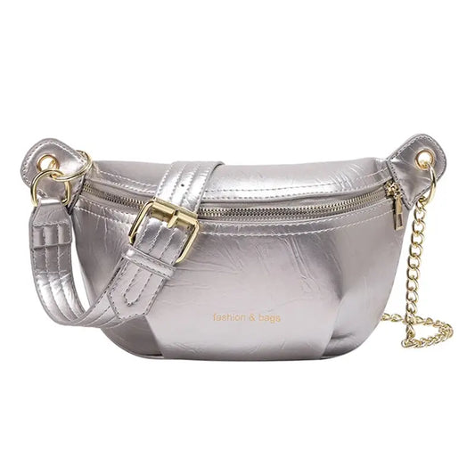 Sac Banane Métallisé Gris