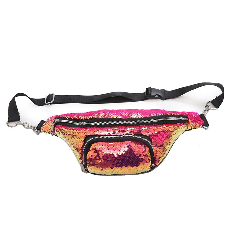 Sac Banane Sequin - Rouge