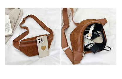 Sac Banane Velours Cotelé