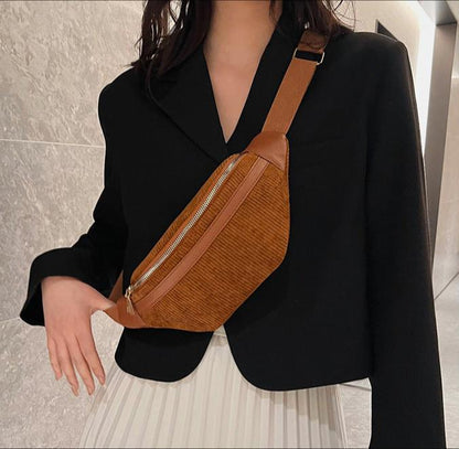 Sac Banane Velours Cotelé