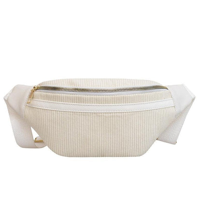 Sac Banane Velours Cotelé - Blanc