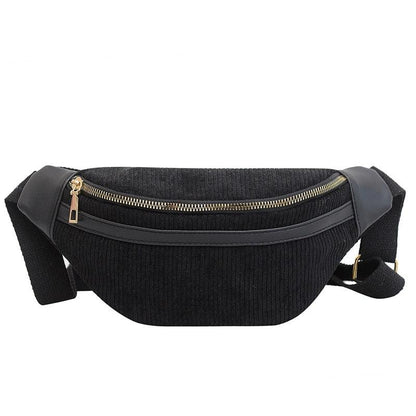 Sac Banane Velours Cotelé - Noir