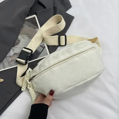 Sac Banane Velours Femme Beige