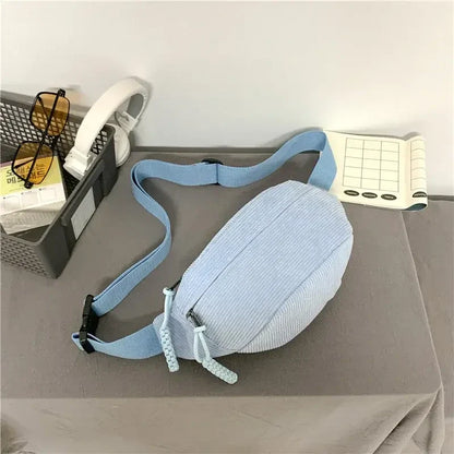 Sac Banane Velours Femme Bleu ciel