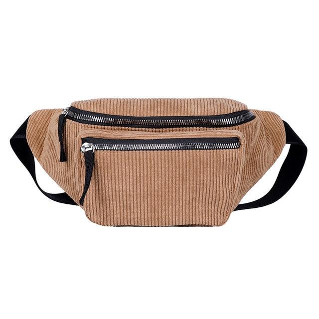 Sac Banane Velours - Marron
