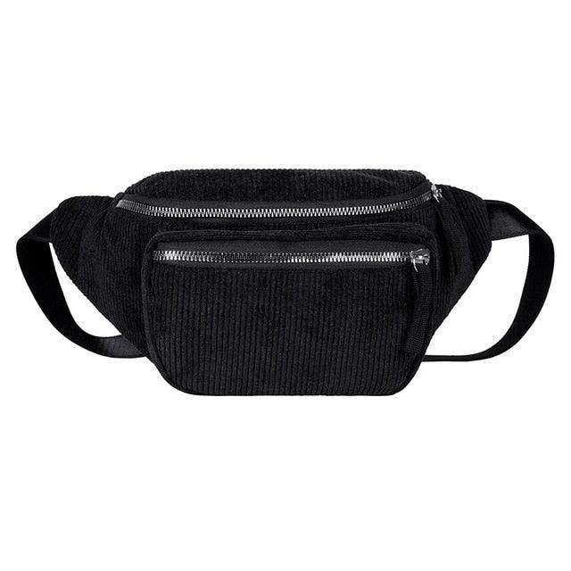 Sac Banane Velours - Noir