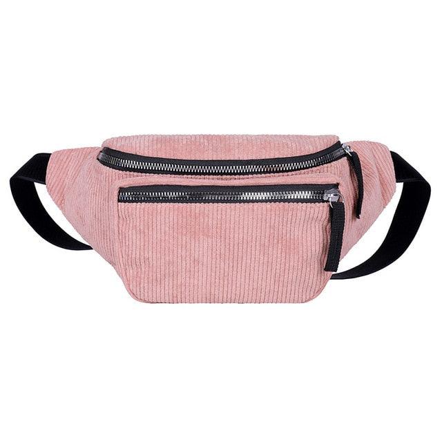 Sac Banane Velours - Rose