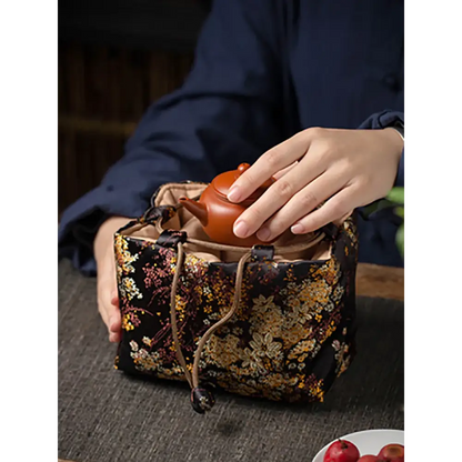 Sac de voyage pour théière et set de thé