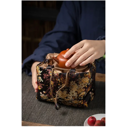 Sac de voyage pour théière et set de thé
